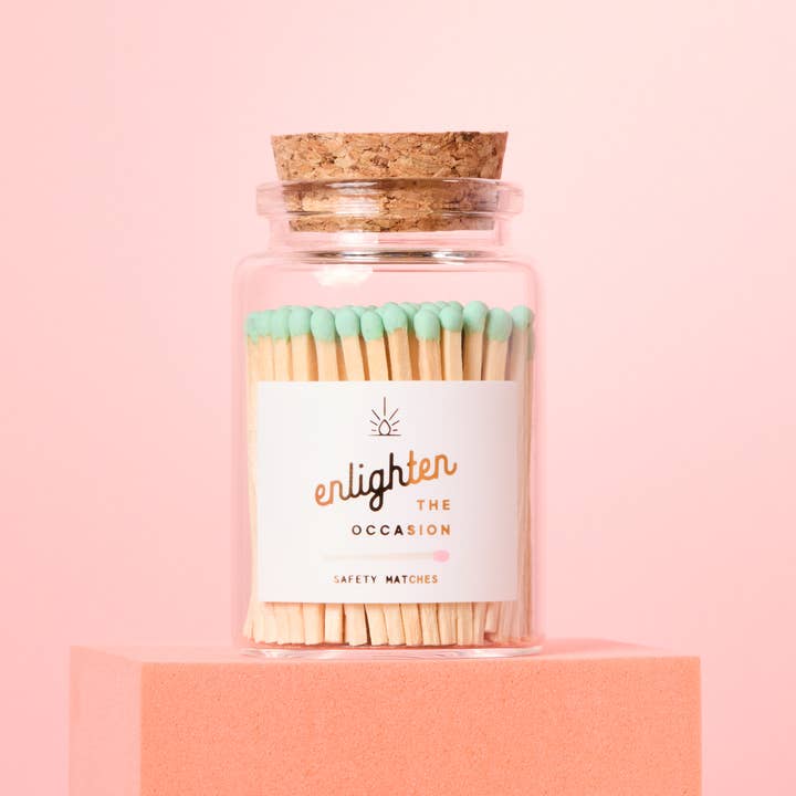 Enlighten the Occasion - Wholesale Matches - Lux Mini Match Corked Vial with Mint Matchsticks
