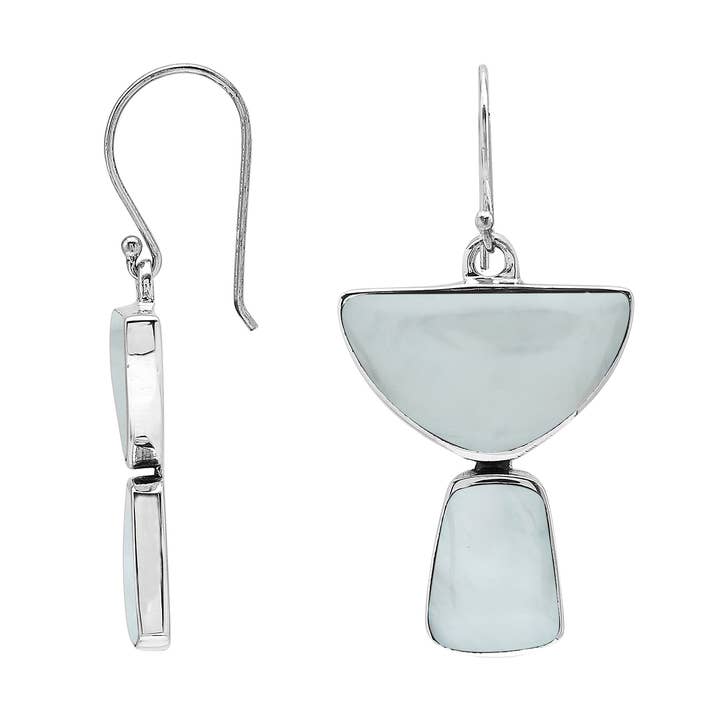 AE-6348-MOP Sterling Silver Earring With Mother Of Pearl for wholesale by Bali Designs
