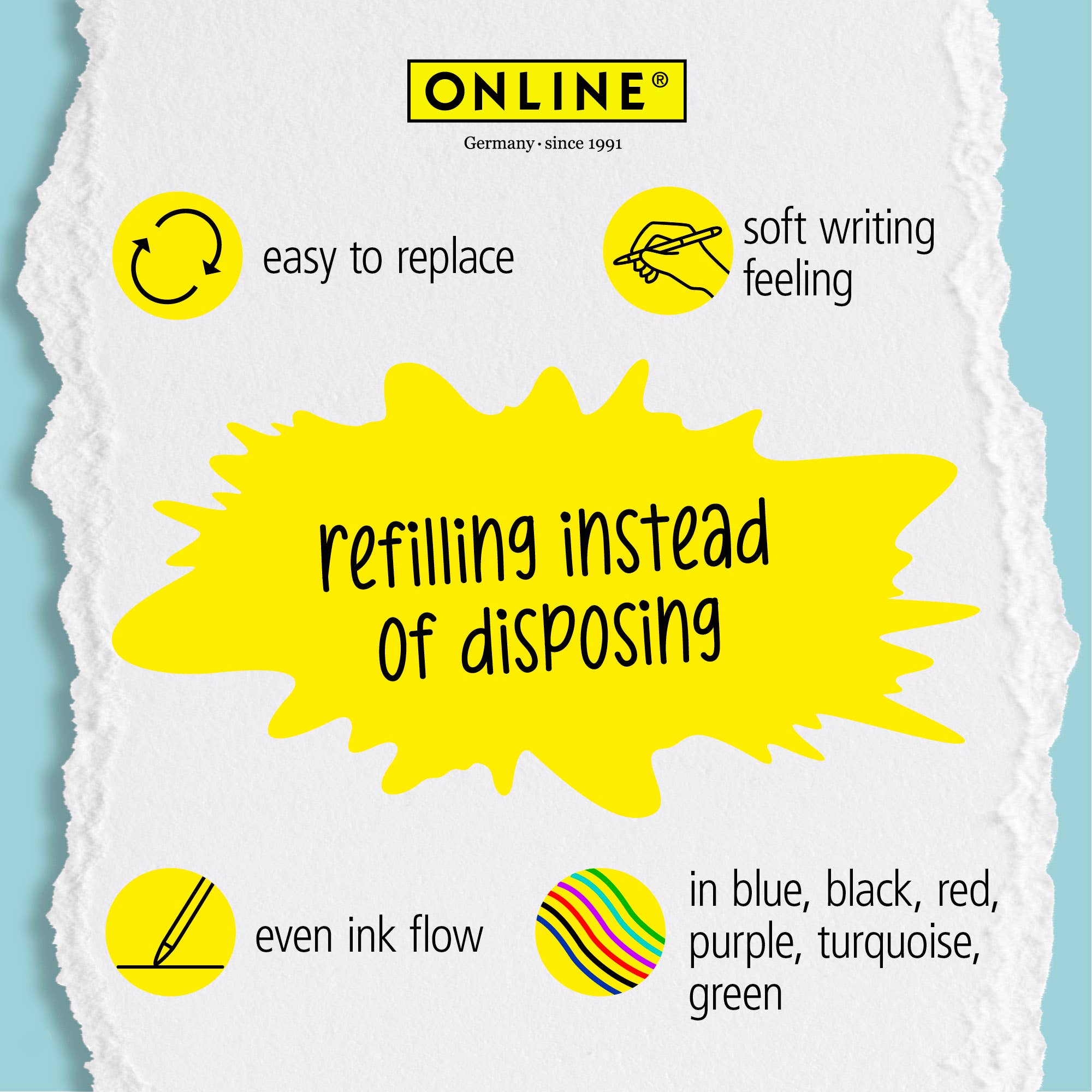 ONLINE Schreibgeräte GmbH - Wholesale Pen - 3 x pack of 3 refills for erasable gelpens black2