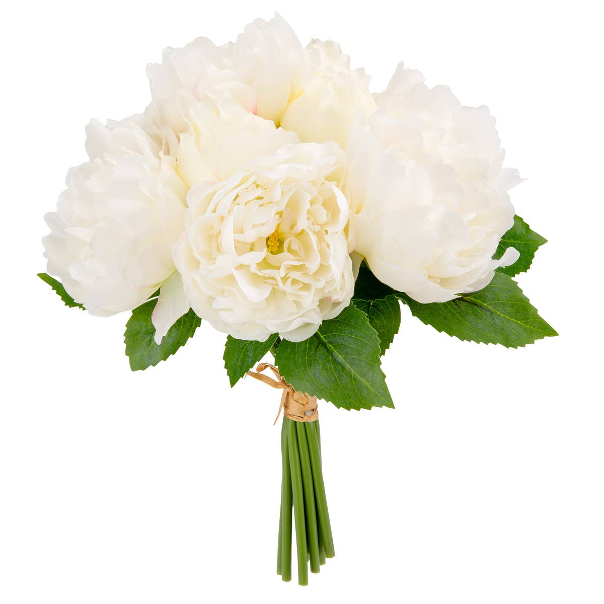 Eleganza Floral - Wholesale Artificial Flowers - 36cm Peony Bouquet x 10 heads Cream1