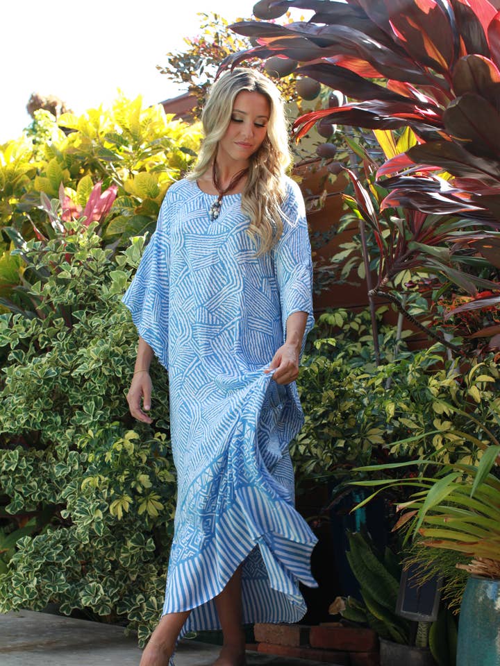 Caftan long en bambou pour la vente par Lani Lau Hawaii