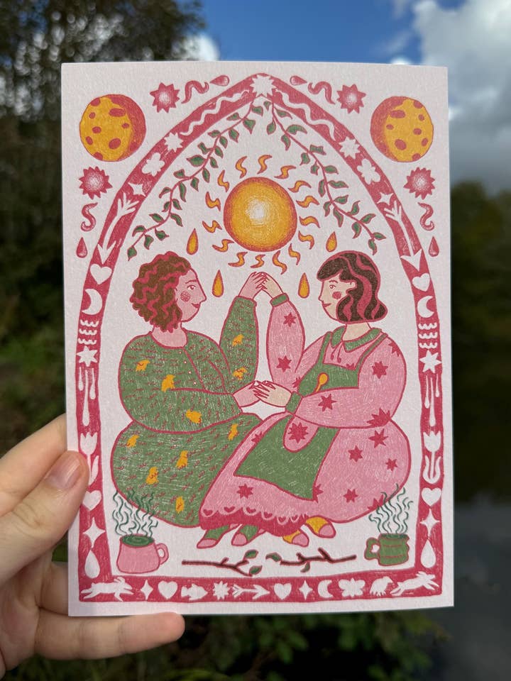 Lesbians In Love A5 Print for wholesale by Tulips and Heather