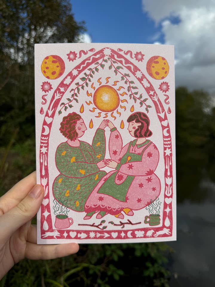 Lesbians In Love A5 Print for wholesale by Tulips and Heather