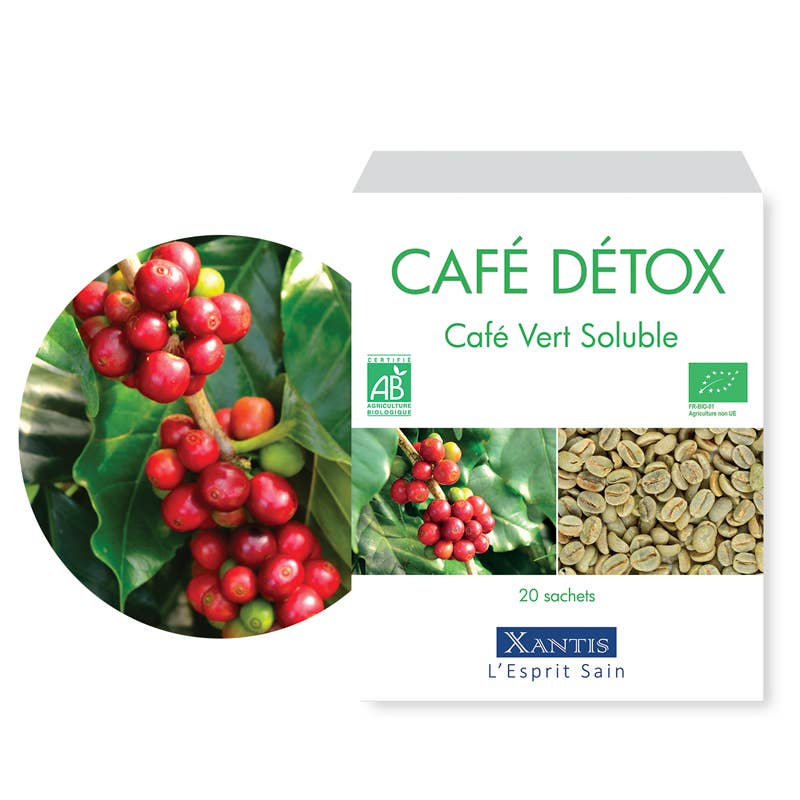 Xantis - Vendita all'ingrosso Tisane salutari e depurative - DETOX COFFEE - 20 bustine di estratto solubile di caffè verde biologico0