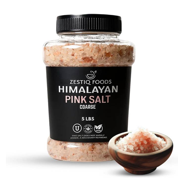 Himalayan Pink Salt Coarse 5.5lb Jar Natural Mineral Rich for wholesale by Zestiq Foods