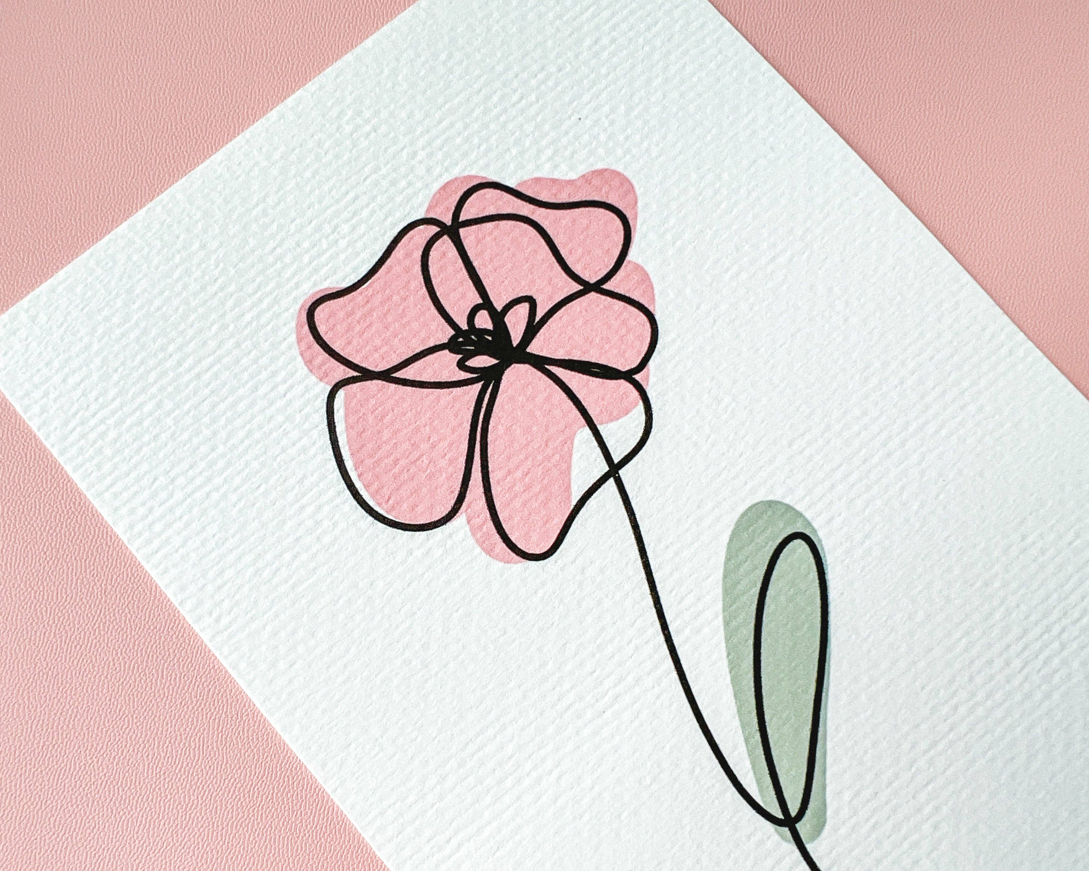 The Harpy Otter Co - Wholesale Art Print - Poppy Line Art Print2