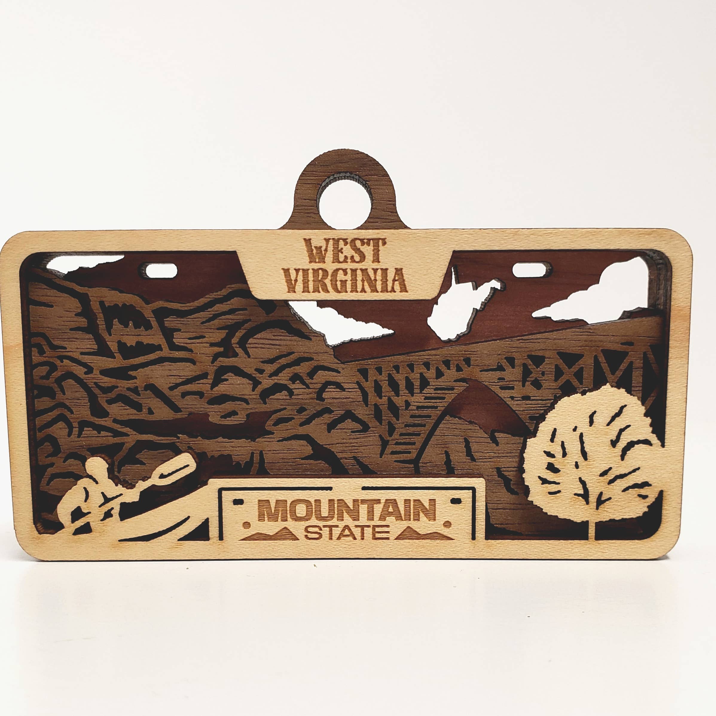 Ashley's Creations KS - Wholesale Ornament - West Virginia State License Plate Ornament1