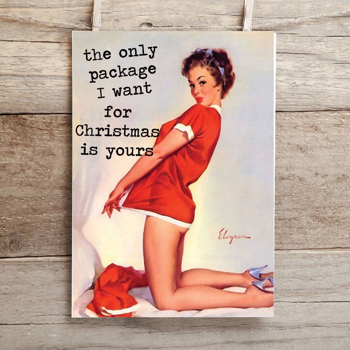 Only Christmas package I want.. drôle de carte de Noël (copie) pour la vente par Cleverish Co
