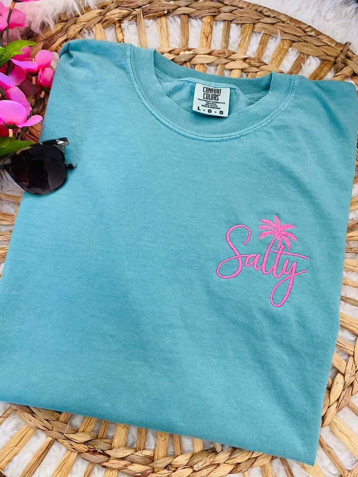 Embroidered Salty Tee for wholesale by Ruby KoKo Designs