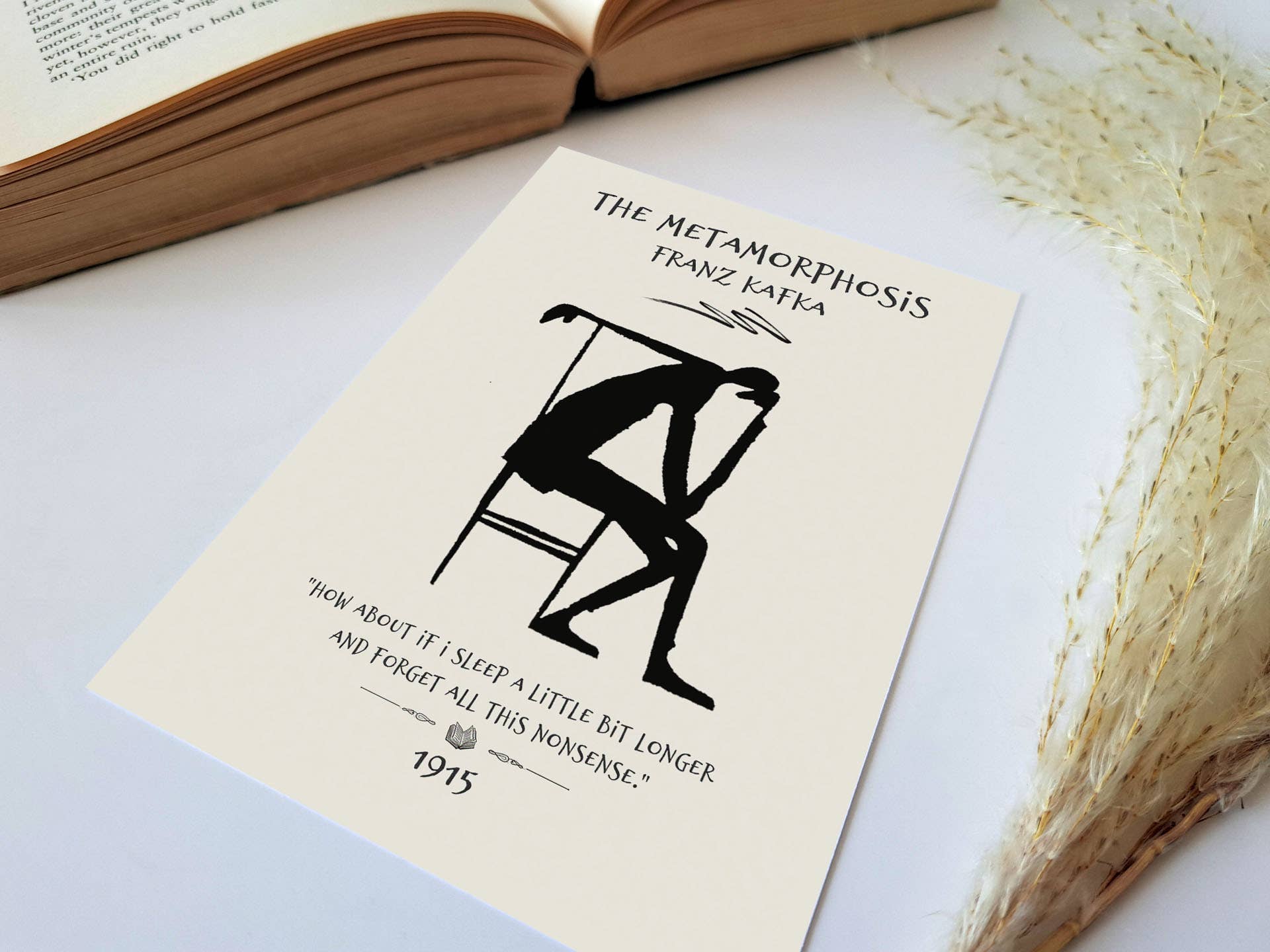 Beyond the Shelf – wholesale Art print – The Metamorphosis, Franz Kafka, Book Quote Art8