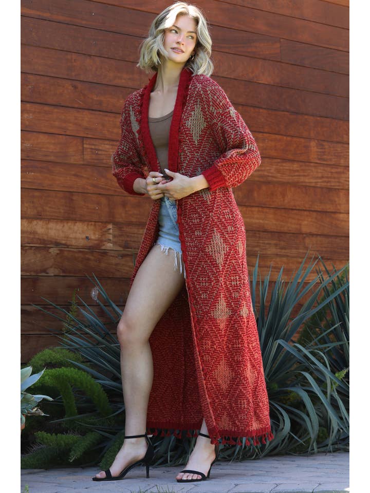 ANGIE – wholesale Cardigan – Women’s – XHS21-ASIS
TASSEL FRINGE SHAWL COLLAR LONG DUSTER CARDIGAN