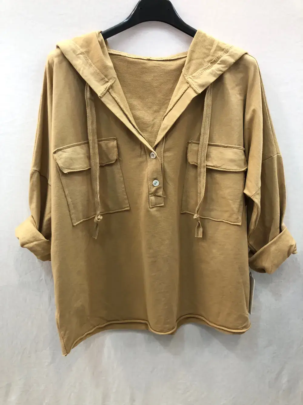 Mimi & Gogo - Wholesale Hoodie - Dames - Mimi & Gogo katoenen hoodie met zakken en knoopsluiting9