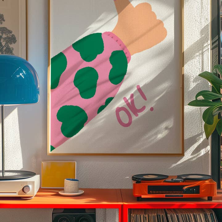 Thumbs Up Ok Print for wholesale by Pink Giraffe Print Co