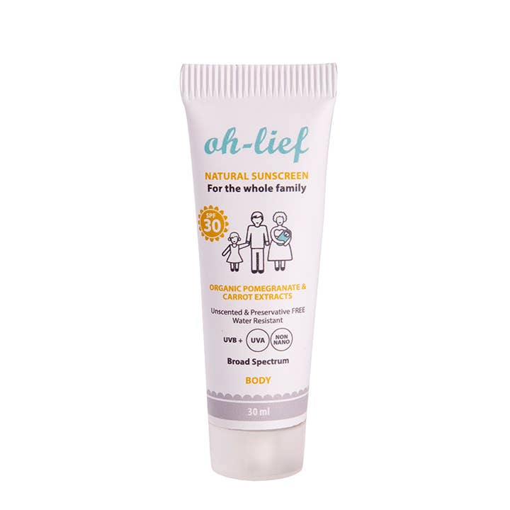 Oh-Lief Natural Body Sunscreen 30ml for wholesale by Oh-Lief Natural Products UK LTD