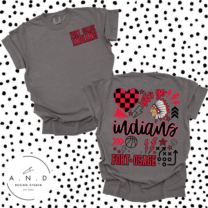 A.N.D Design Studio - Wholesale Screen Printed T-Shirt - Women's - Indians Doodle 1