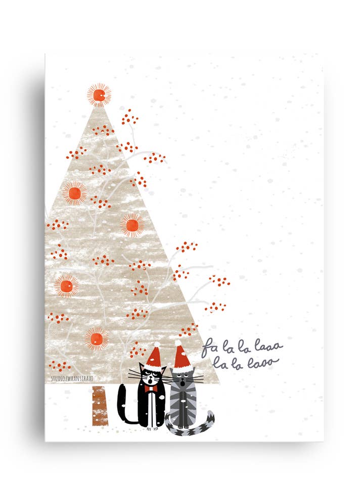 cartão postal 'gatos de natal' por atacado de STUDIOZWAANSTRAAT