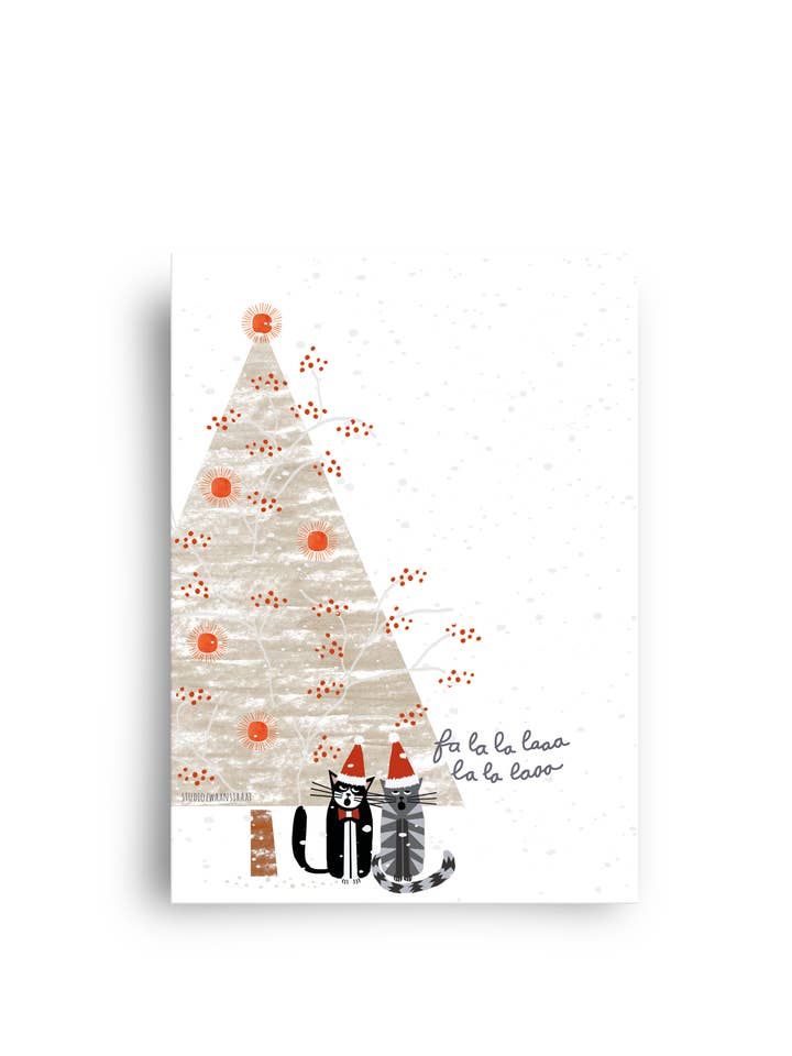 cartolina 'gatti natalizi' per la vendita all'ingrosso da parte di STUDIOZWAANSTRAAT