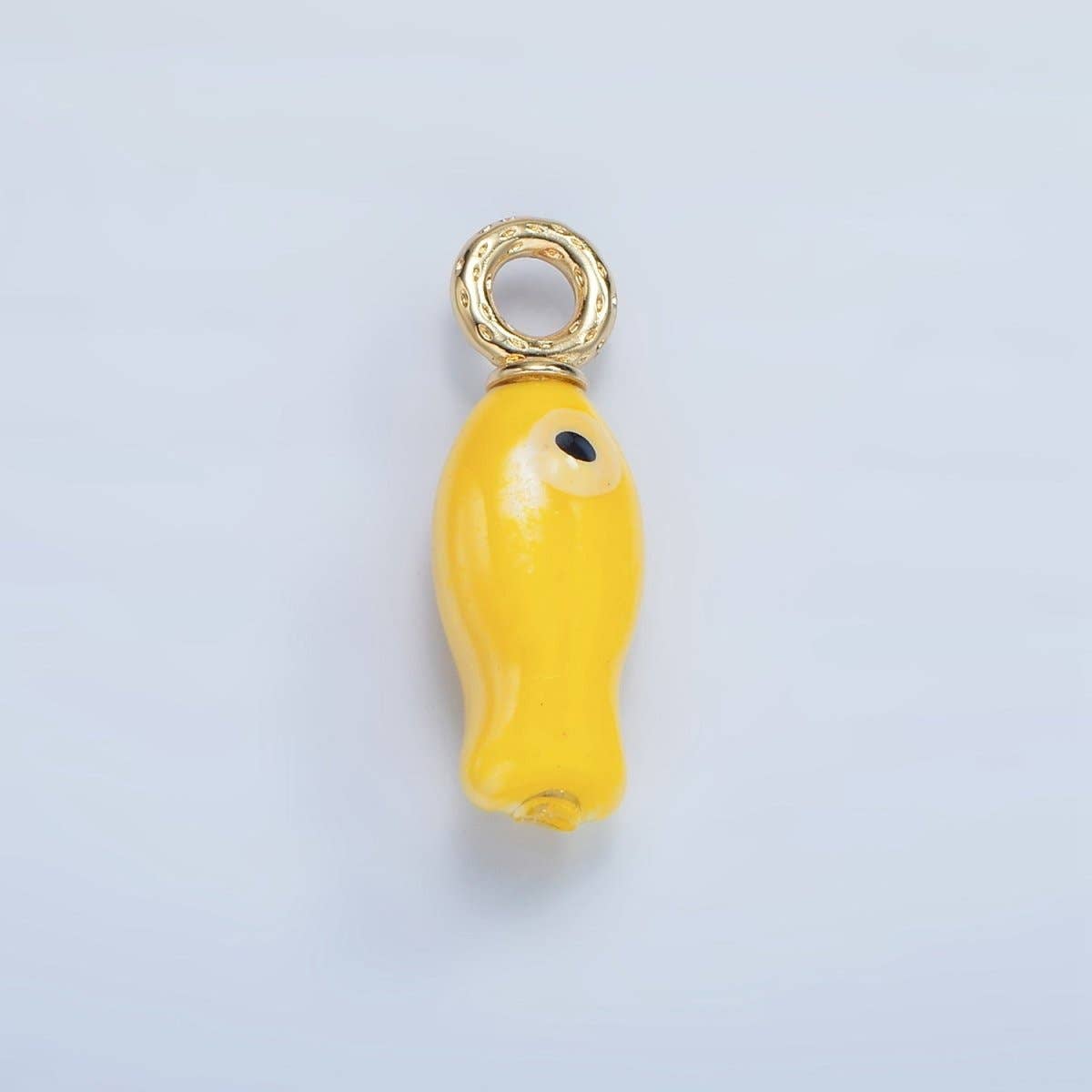 Aim Eternal - Wholesale Individual Charm/Pendant - 24K Gold Filled 30mm Enamel Fish Sea Animal Ceramic Drop Charm | X794 - X8011