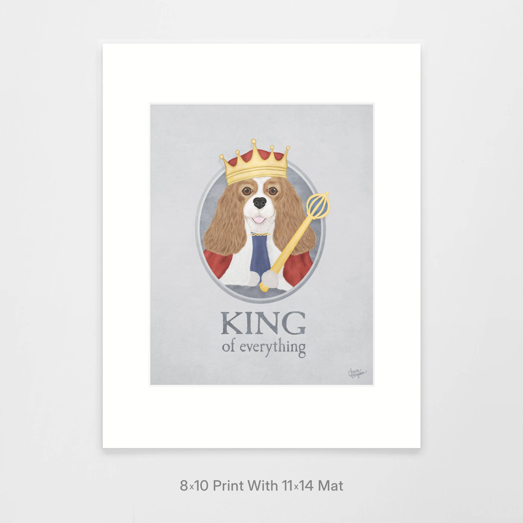 Laura Bergsma Studio - Venta al por mayor Ilustración - Lámina artística Cavalier King Charles Spaniel, diseño King7