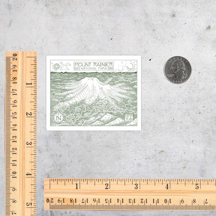 National Park Obsessed LLC - Wholesale Sticker - Mount Rainier National Park Map Sticker4