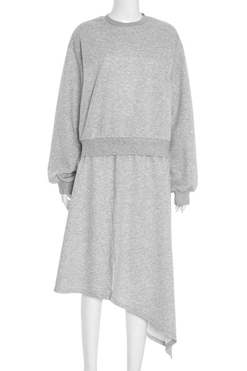 GREY Asymmetrical Skirt Set for wholesale on Faire4