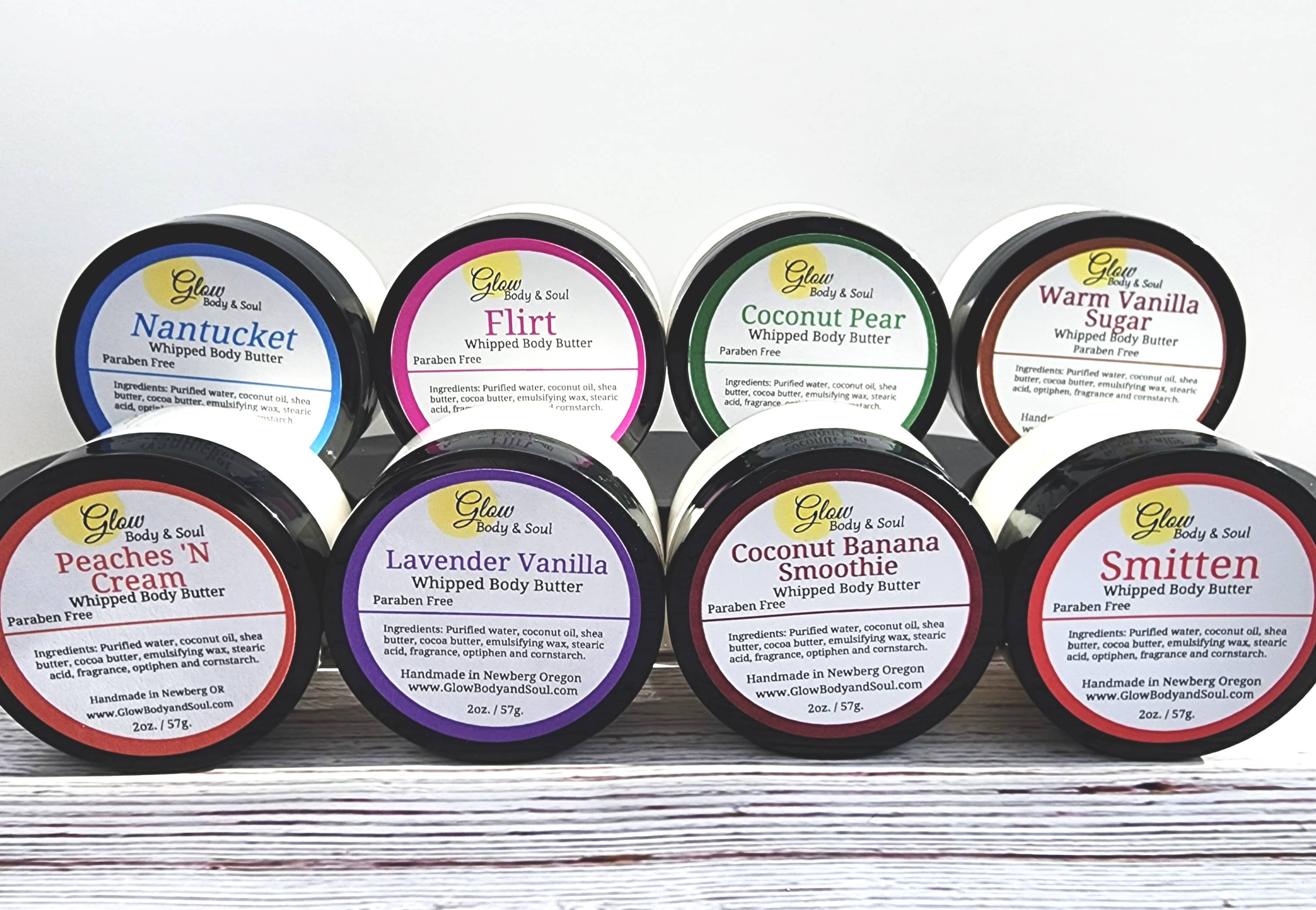 Glow Body and Soul - Wholesale Body Balm/Butter - Sample Size 2oz. body Butters, Choice of Scents2