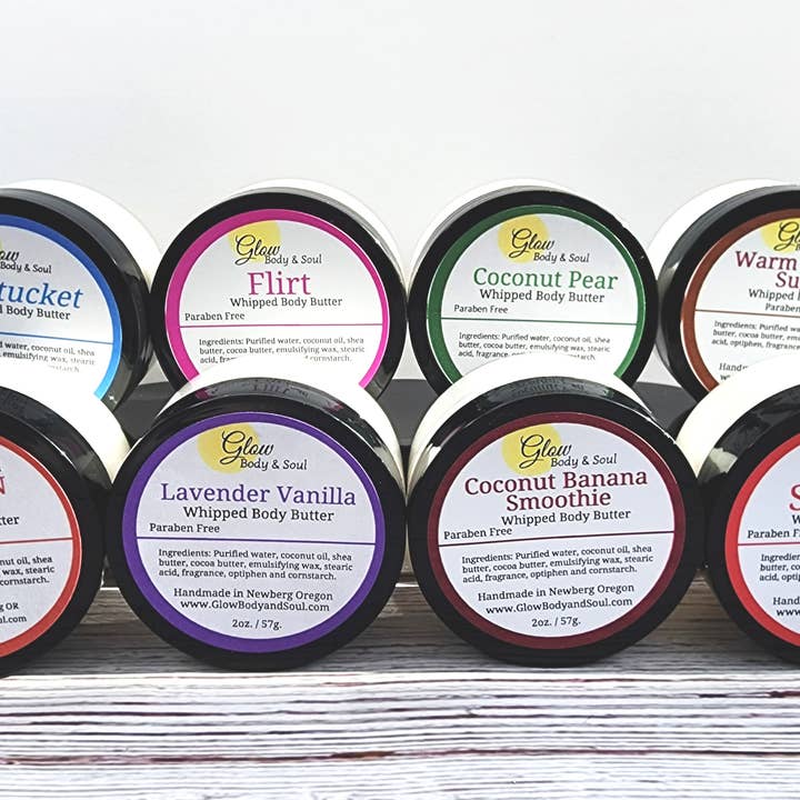 Glow Body and Soul - Wholesale Body Balm/Butter - Sample Size 2oz. body Butters, Choice of Scents2