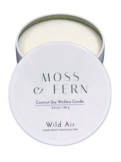 Moss + Fern Wickless Candle 6.5 oz for wholesale by Wild Air