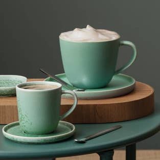 COPPA Porcelain Coffee Cups w/ Saucers *2-3 MO Lead Time for wholesale by ASA Selection