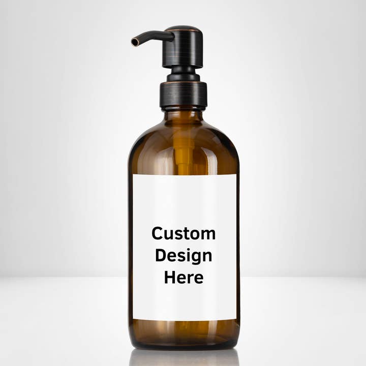 Fully Customizable Amber Glass Soap Dispenser for wholesale by Artanis Home