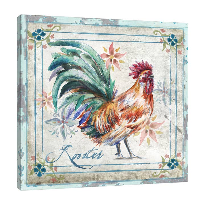 Watercolor Rooster II Gallery Wrapped Canvas for wholesale by Jaxson Rea