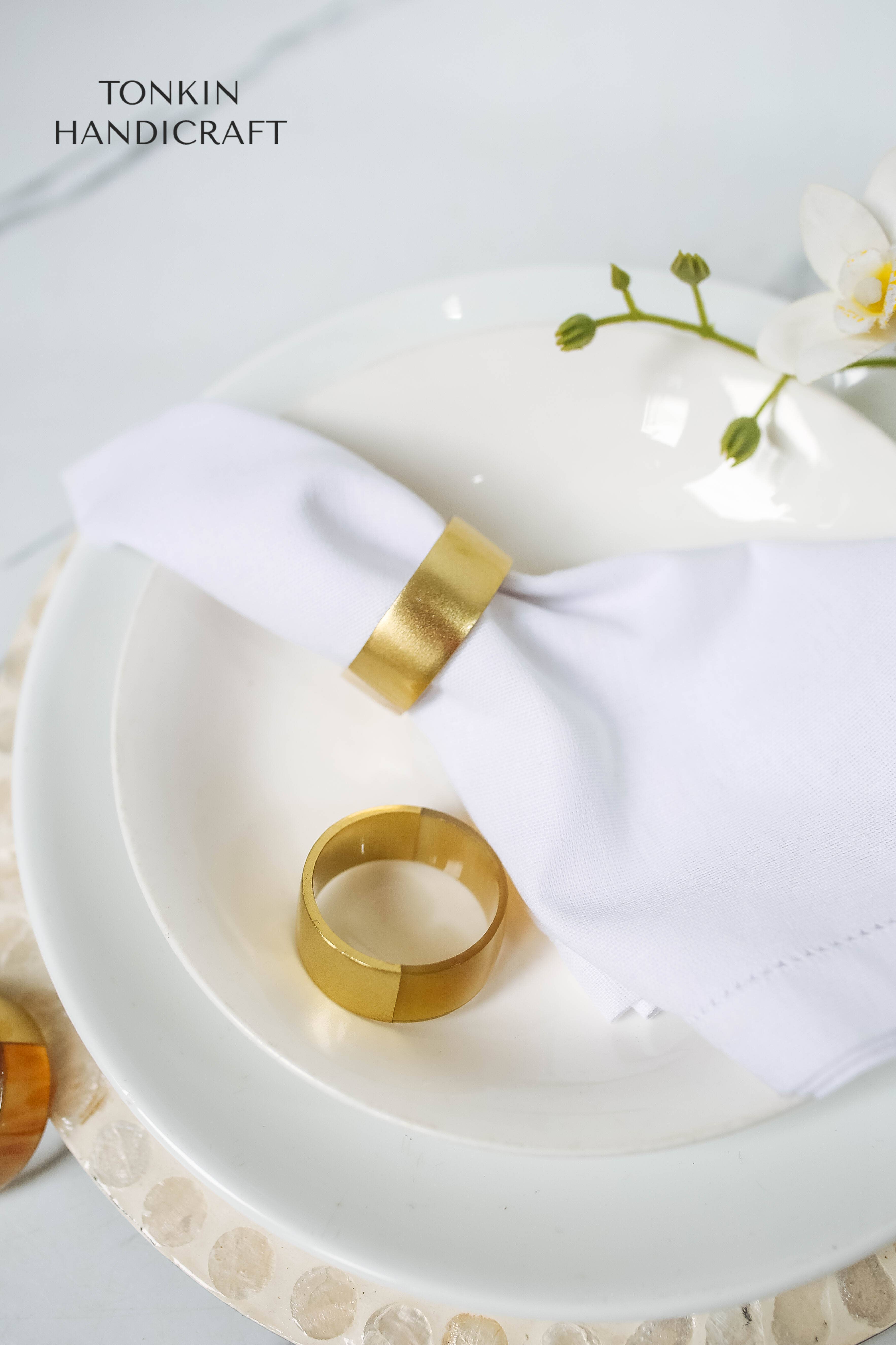 Tonkin Handicraft - Wholesale Napkin Ring - Lacquer  Buffalo Horn Napkin Ring S19