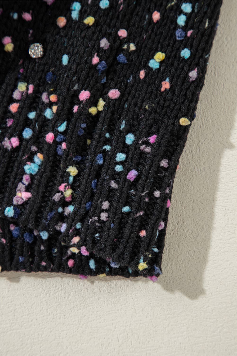 FULL TIME PURCHASE - Wholesale Cardigan - Women's - Rhinestone Decor Multicolor Confetti Sweater Cardigan
16