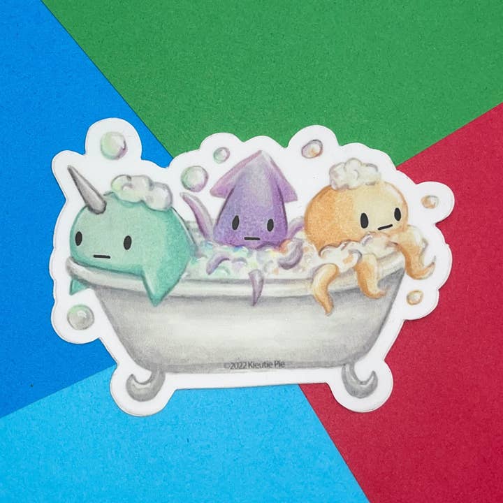 Bath Time! - Durable Weatherproof Die Cut Matte Vinyl Sticker - car, water bottle, laptop for wholesale by Kieutie Pie