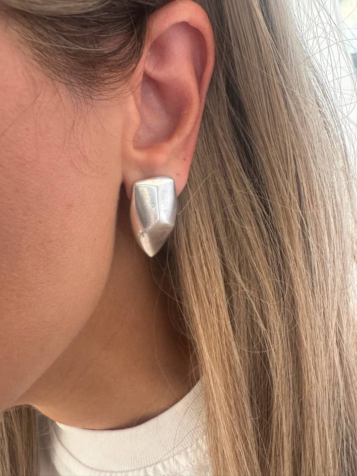 Modern Silver Stud Earrings – Geometric Silver Stud Earrings for wholesale by Christina Christi