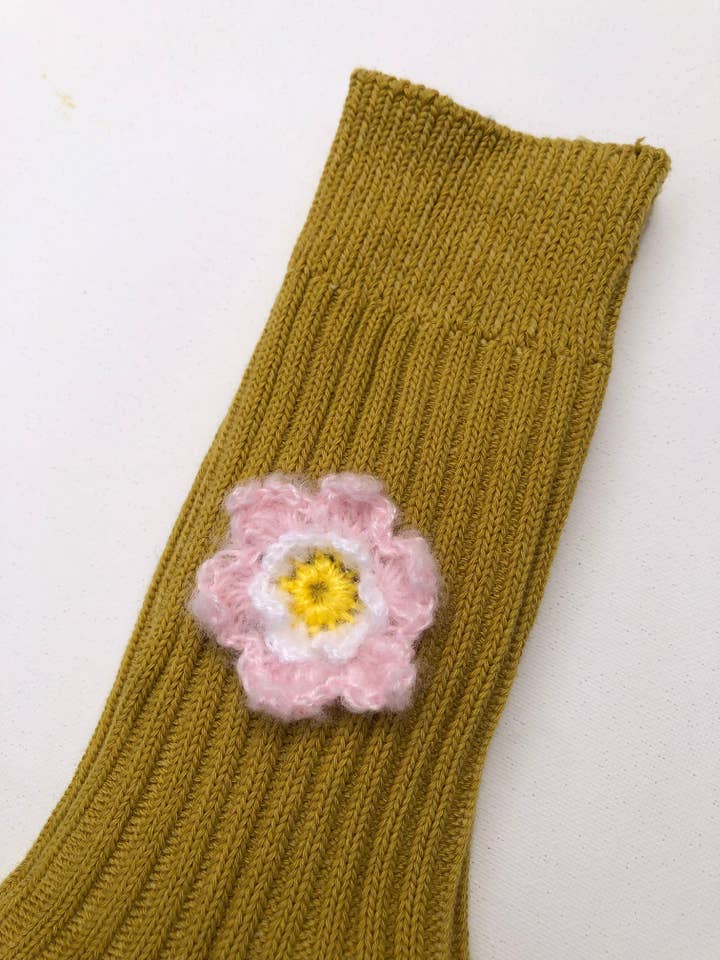Billy Bamboo - Wholesale Socks - Women's - CROCHET DAFFODILS COTTON SOCKS14