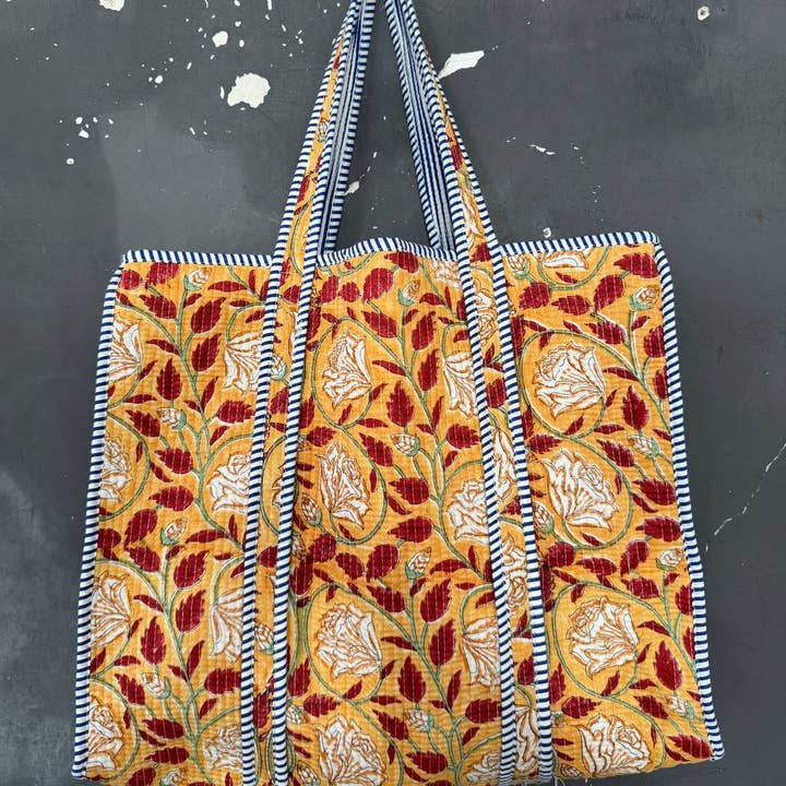 bhavnas boutique - Wholesale Grocery/Shopping Bag - Beautiful Floral Printed Bag Party Wear Bag Styish Women Bag1