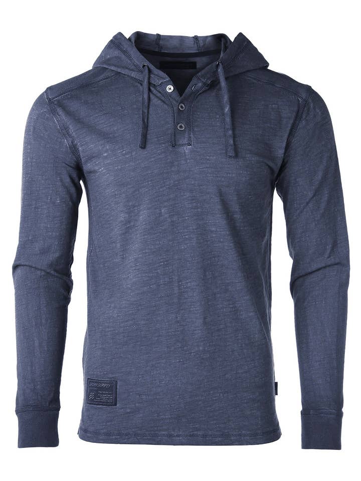 ZIMEGO – wholesale Hoodie - Herr – Vintageplaggfärgad avslappnad långärmad huvtröja - På rea0