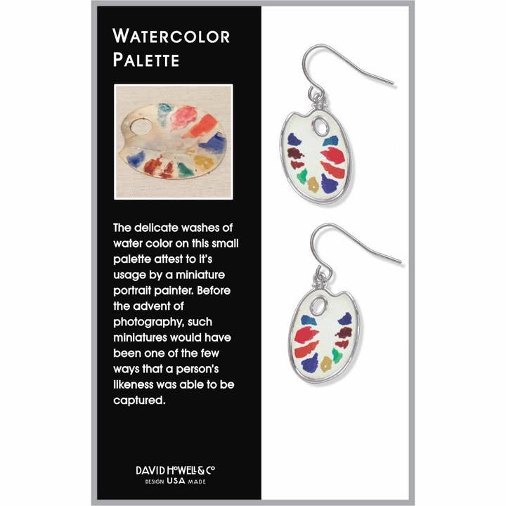 David Howell and Company - Wholesale Dangle Earrings - Watercolor Palette Earrings, MADE in USA