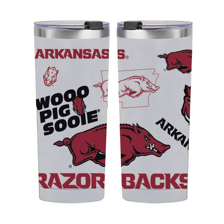 24oz Arkansas Razorbacks Medley Stainless Steel Tumbler for wholesale by Indigo Falls