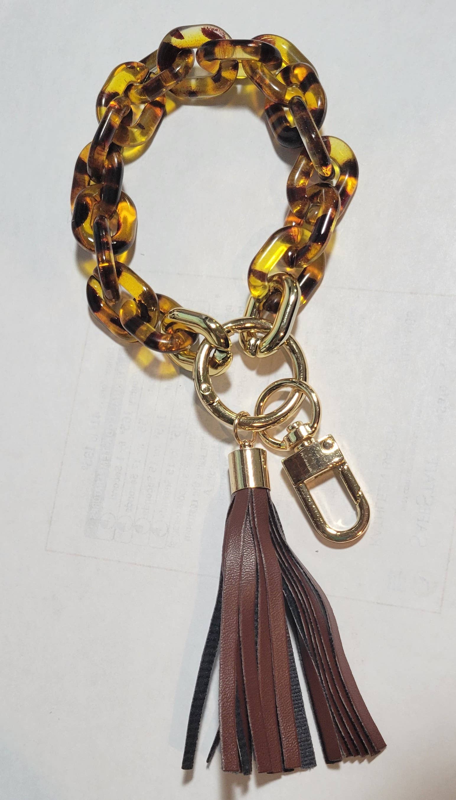 The Wristlet Bar - Wholesale Keychain Bracelet - Chain Link Keychain Wristlet - Brown