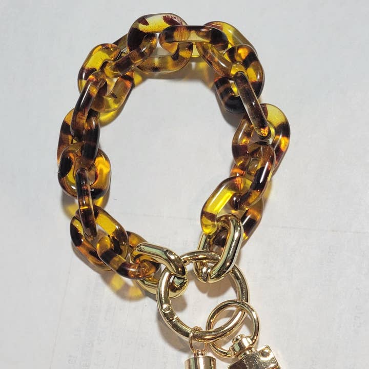 The Wristlet Bar - Wholesale Keychain Bracelet - Chain Link Keychain Wristlet - Brown0