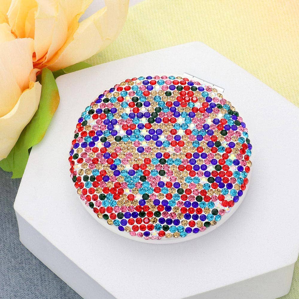 Sensibling Corp. - Vente Miroirs de poche - Miroir compact rond clouté Bling13