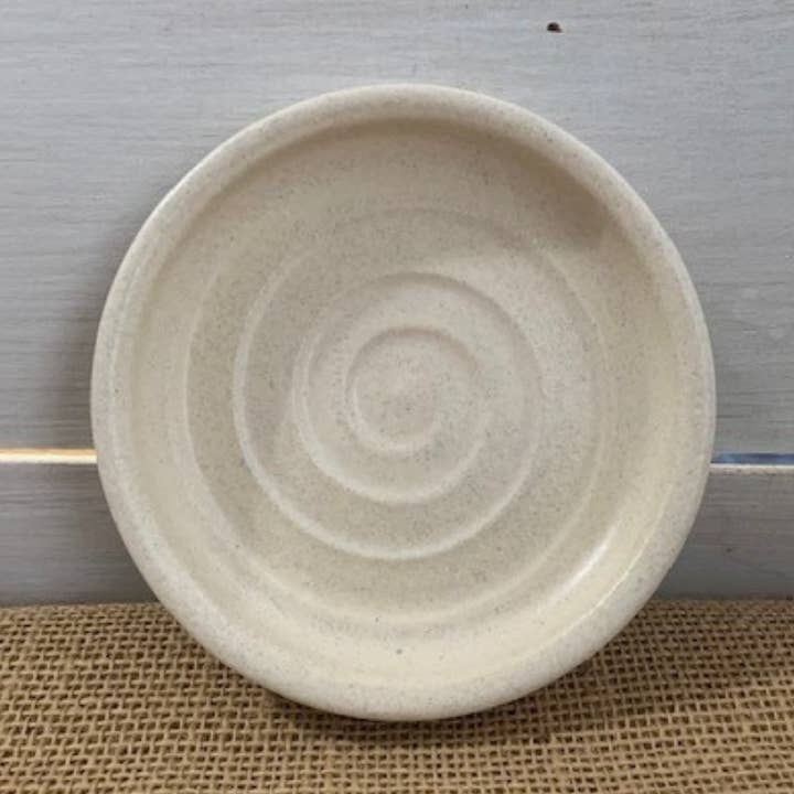 Plato de tocador Farmhouse Ridges de 5 pulgadas, color blanco para venta al por mayor de Rowe Pottery