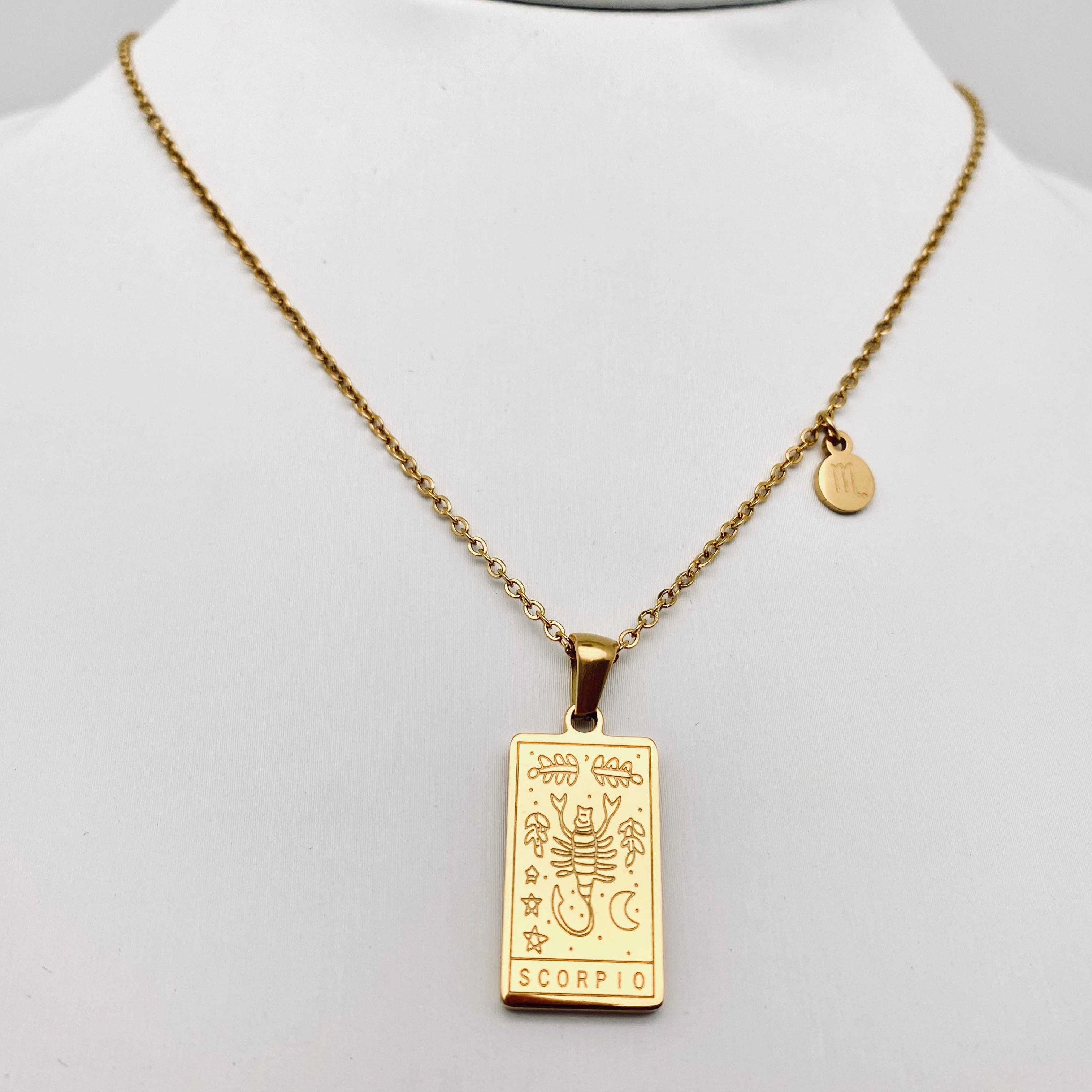 Mio Queena - Wholesale Pendant/Charm Necklace - Golden Stainless Steel 12 Constellation Charm Necklace - FGS10