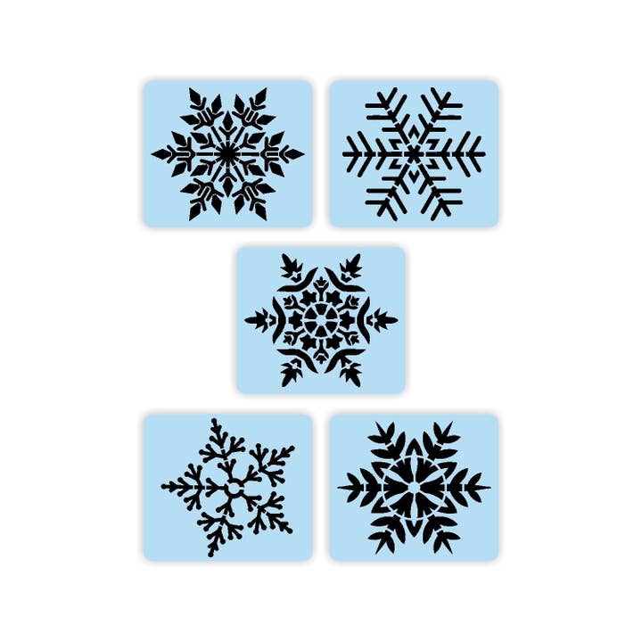 5 stencil a forma di fiocco di neve per la vendita all'ingrosso da parte di Barn Star Painting