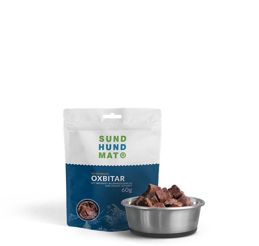 Sund Hundmat - Wholesale Pet Treats - Dog - Freeze-dried Ox chunks 60g