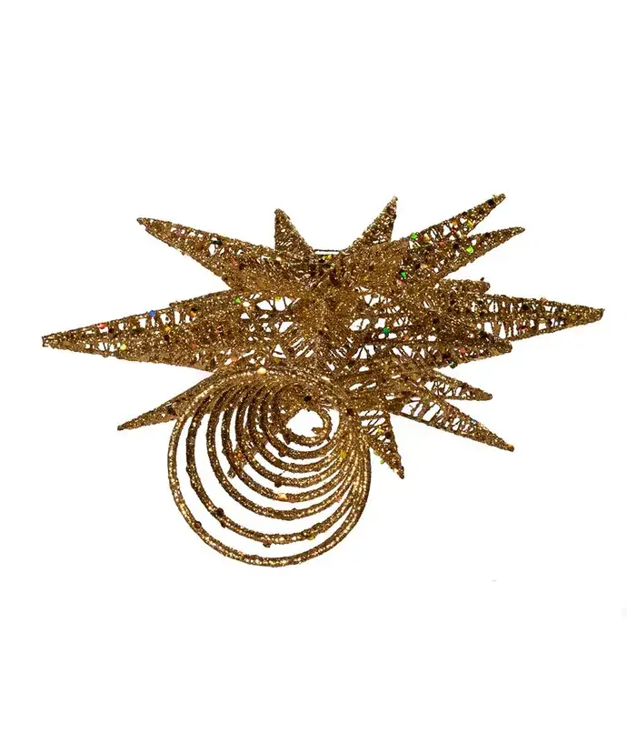 Kurt S. Adler, Inc. - Wholesale Tree Topper - 16.5"GOLD GLITTER MULT ANGLE STAR TREE TOPPER1