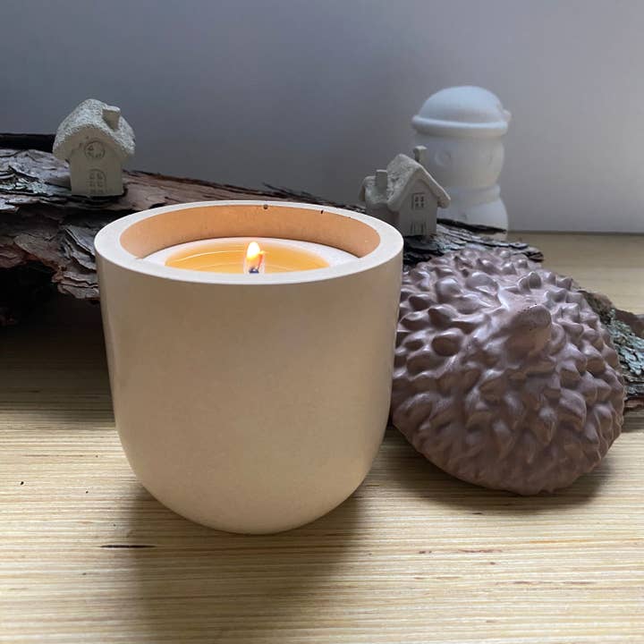 Fancy Concrete - Wholesale Jar/Filled Candle - Acorn Jar Candle | Candle | Holiday Ornaments