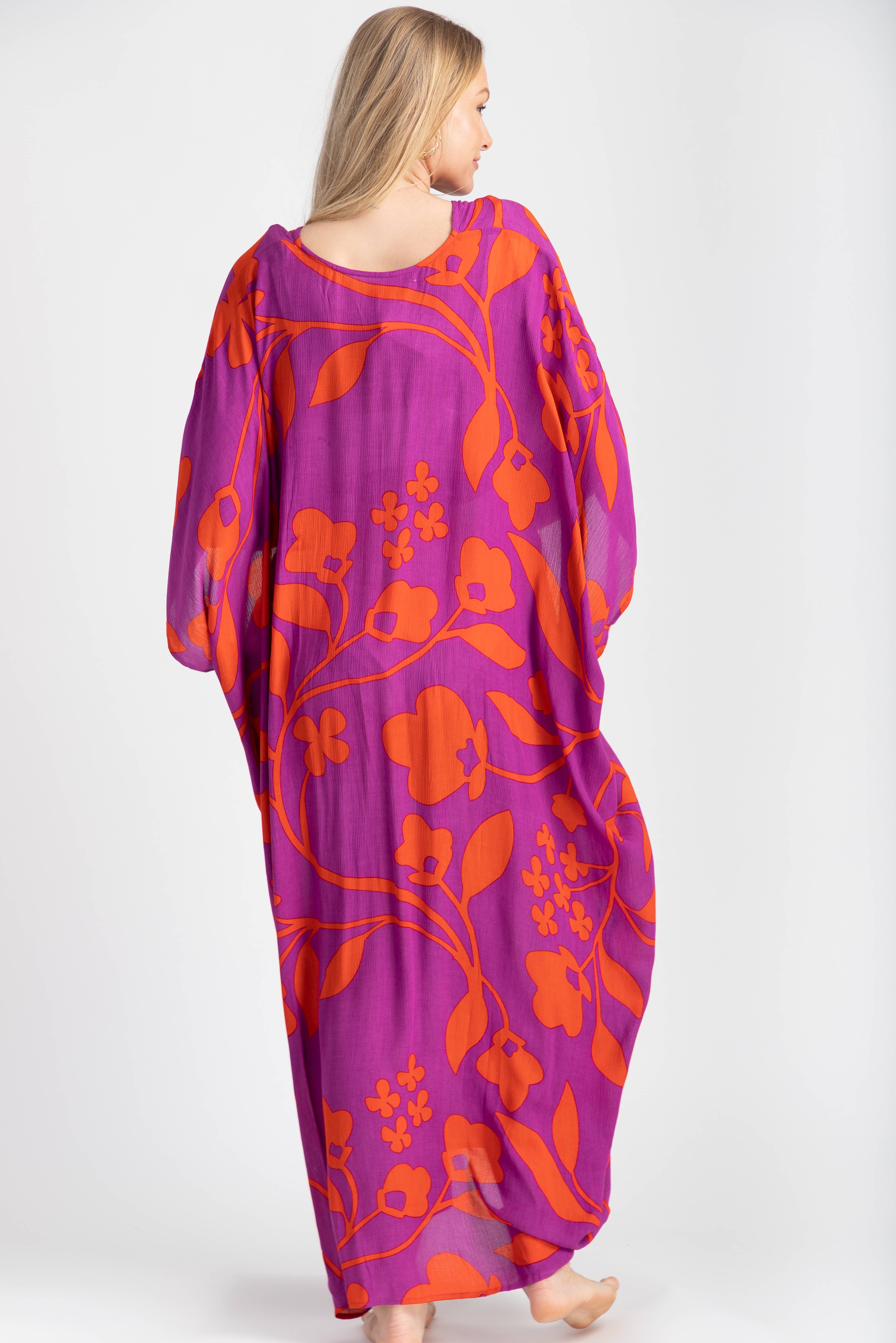 SAACHI - Wholesale Kaftan - Women's - Bold Floral Kaftan Maxi10
